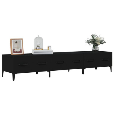 vidaXL Szafka pod TV, czarna, 150x34,5x30 cm, materiał drewnopochodny