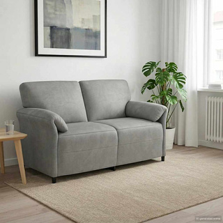 Sofa dwuosobowa jasnoszary 158 x 83 x 95 cm Welur