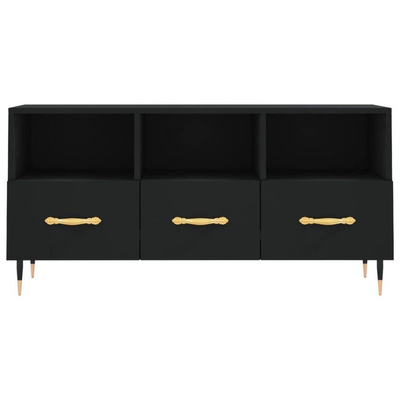 vidaXL Szafka pod TV, czarna, 102x36x50 cm, materiał drewnopochodny wariant 6