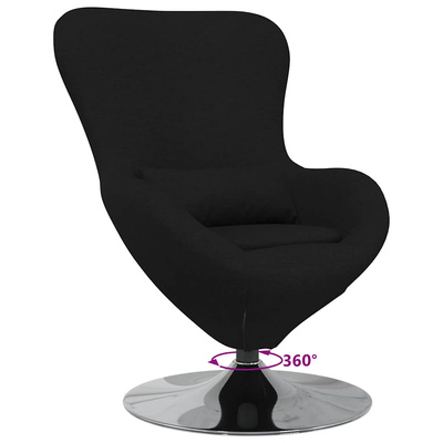Fotel jajo Czarny 63 x 73 x 90 cm tkanina