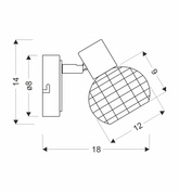 Tajga lampa kinkiet czarny+drewniany 1x40w e14 klosz czarny+drewniany