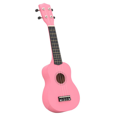 Ukulele sopranowe z pokrowcem, dla dzieci, różowe, 21"