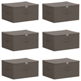 Skrzynia do przechowywania 6 pcs Szary 43 x 34 x 23 cm Włóknina
