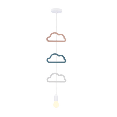 Single Ccc Lampa Wisząca 1X20W E27 Iq Kids Biały+Niebieski+Różowy