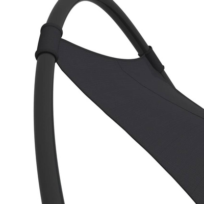 vidaXL Leżak bujany z kółkami, stal i tkanina textilene, czarny