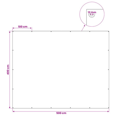 Plandeka z oczkami Szary antracytowy 4 x 5 m 260 gsm PE