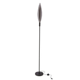 Lampa podłogowa Nordic szara szklany klosz dymiony nowoczesna metalowa