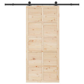 Drzwi przesuwne 100 x 208 cm Lite drewno sosnowe naturalny