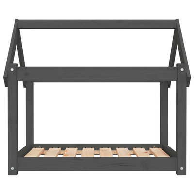 vidaXL Legowisko dla psa, szare,81x60x70 cm, lite drewno sosnowe