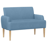 Sofa dwuosobowa z guzikowym pikowaniem niebieski