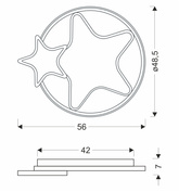 ASTRE lampa sufit. plafon brązowy+biały 36W LED 3000-6500K klosz biały z pilotem