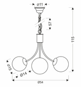 Lampa wisząca Dani mosiądz 3x40W E14 – elegancka oprawa z białym kloszem do salonu i jadalni