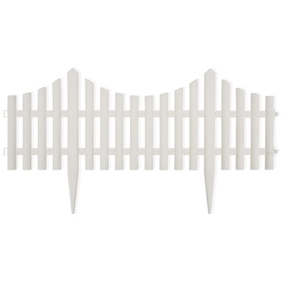 Obrzeże ogrodowe, 17 szt., 10 m, białe