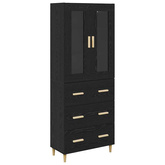 Highboard z szufladą Czarny Dąb 69,5 x 34 x 180 cm
