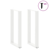 Nogi do stołu barowego w kształcie litery U 2 szt. Białe 40x(90-91) cm Stal