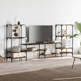 vidaXL Szafka pod TV, przydymiony dąb, 206,5x28,5x95 cm