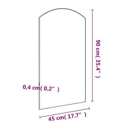 vidaXL Lustro, 90x45 cm, szklane