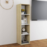 vidaXL Szafka pod TV, biel i dąb sonoma, 142,5x35x36,5 cm