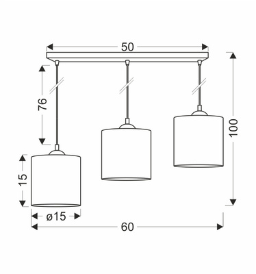 Legno lampa wisząca 15 3x40w e27 Abażur orzechowy