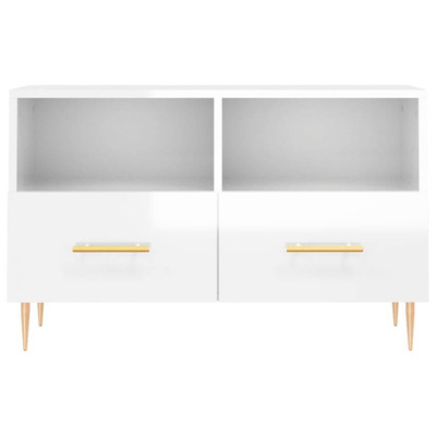 vidaXL Szafka pod TV, biała, wysoki połysk, 80x36x50 cm