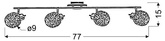 Lampa sufitowa HORUS listwa regulowana 4-punktowa do kuchni metalowa