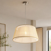 Lampa wisząca z abażurem Charlie złota klasyczna do salonu E27