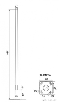Słup stalowy LS-LB-22A POLE