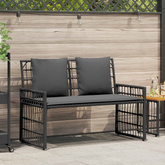 Ławka ogrodowa 2 -Seater 116 x 55 x 82 cm Stal i poli rattan