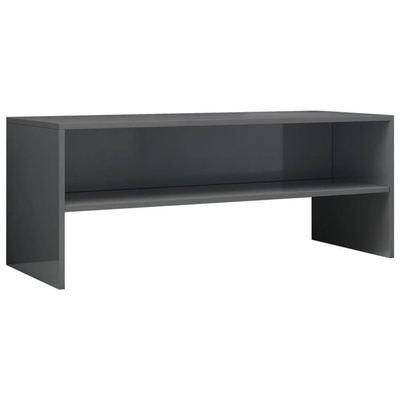 vidaXL Szafka pod TV, szara, wysoki połysk, 100x40x40 cm