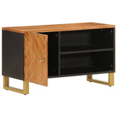 vidaXL Szafka pod TV, brązowo-czarna 80x31,5x46 cm, lite drewno mango