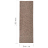vidaXL Dywan zewnętrzny o płaskim splocie, 80x250 cm, brązowy
