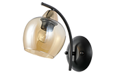 MERRA lampa kinkiet czarny 1x40W E27 klosz bursztynowy  21-35301