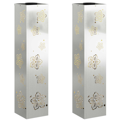 Słoneczna LED lampa na ścieżkę 2 pcs Srebrny Stal ocynkowana
