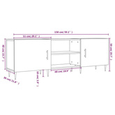 vidaXL Szafka pod TV, szarość betonu, 150x30x50 cm wariant 4