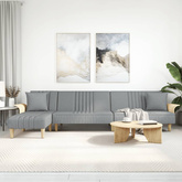 vidaXL Sofa rozkładana L, jasnoszara, 279x140x70 cm, tkanina