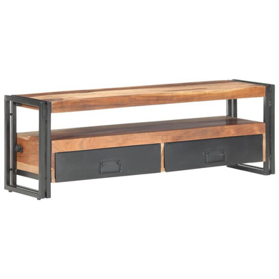 vidaXL Szafka pod TV 120x30x40 cm, lite drewno stylizowane na sheesham
