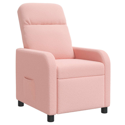 Fotel recliner różowy Bouclé