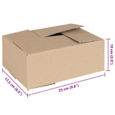 Pudełko składane 50 pcs Naturalny 25 x 17,5 x 10 cm Tektura
