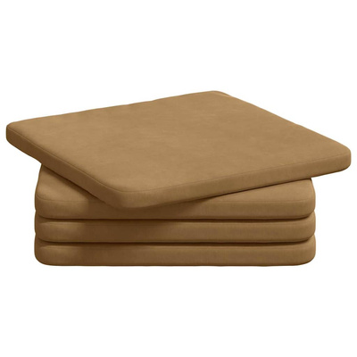 Poduszki na siedziska 4 pcs Brązowy 40 x 40 x 3 cm Aksamit