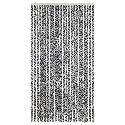 Zasłona przeciwko owadom, szaro-czarno-biała, 100x220, szenil