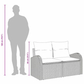 Sofa Ogrodowa z poduszką Beżowy 124 x 62 x 69 cm polirattan