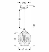 Lampa wisząca szklana czarno/brązowa Aspa 31-00583