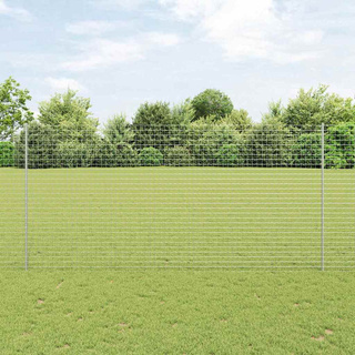 Wbudowany słupek ogrodzeniowy 5 szt. srebrny 200 cm