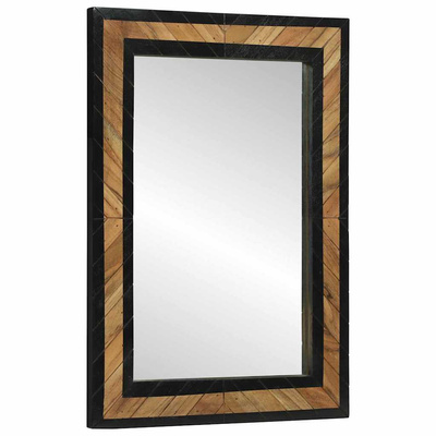 Lustro ścienne Prostokątny Czarny i Brązowy 70 x 2 x 70 cm