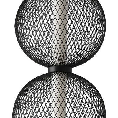 Lampa wisząca druciana PUMA z kloszami kulami 14 x 38 cm – designerskie oświetlenie salonu LED 3000K