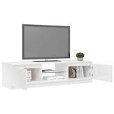 vidaXL Szafka pod TV z LED, biała, wysoki połysk, 140x40x35,5 cm