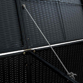 Osłona na 2 kosze na śmieci, polirattan, czarna, 148x80x111 cm