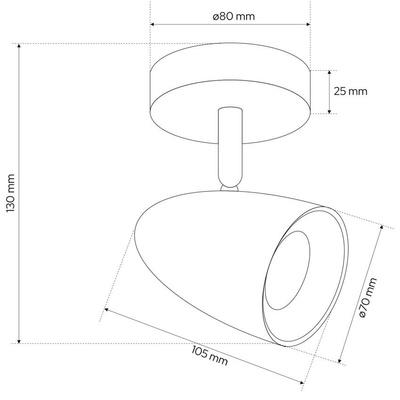 Pojedyncza punktowa oprawa sufitowa typu spot OVO 1 Black Gold, listwa, IP20, GU10, czarna, pierścień złoty EDO777237 EDO Solutions