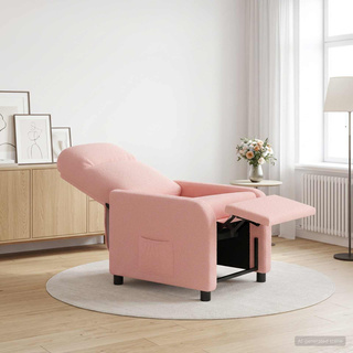 Fotel recliner różowy Bouclé