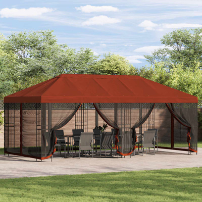 Altana z bokami 6 x 3 m terakota Poliester i Stal 190